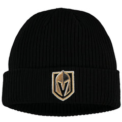 NHL Black Vegas Golden Knights Fanatics Core Primary Logo Cuffed Knit Hat