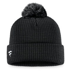 NHL Black Pittsburgh Penguins Fanatics Primary Logo Cuffed Knit Hat with Pom