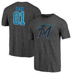 MLB Miami Marlins Father's Day Greatest Dad Tri-Blend T-Shirt