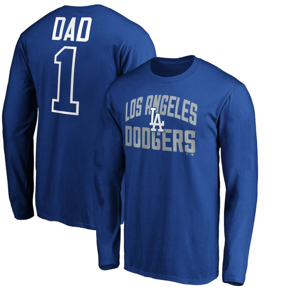 MLB Los Angeles Dodgers Father's Day #1 Dad Long Sleeve T-Shirt
