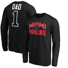 MLB Miami Marlins Father's Day #1 Dad Long Sleeve T-Shirt