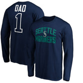 MLB Seattle Mariners Father's Day #1 Dad Long Sleeve T-Shirt