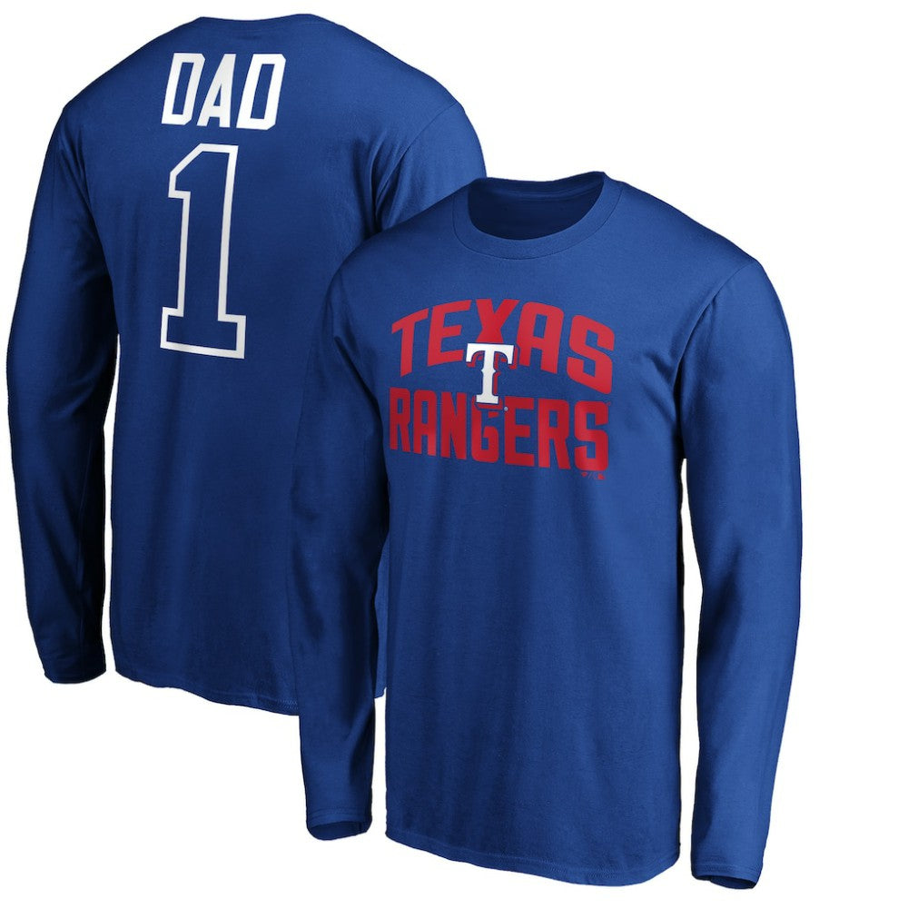 MLB Texas Rangers Father's Day #1 Dad Long Sleeve T-Shirt