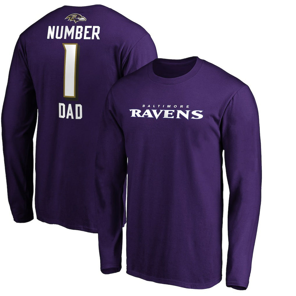 #1 Dad Long Sleeve Team Logo T-Shirt - Baltimore Ravens