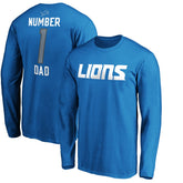 #1 Dad Long Sleeve Team Logo T-Shirt - Detroit Lions