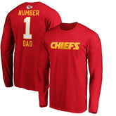 #1 Dad Long Sleeve Team Logo T-Shirt - Kansas City Chiefs