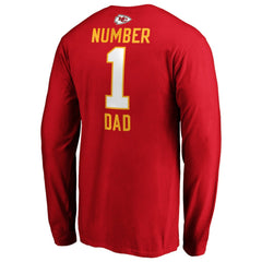 #1 Dad Long Sleeve Team Logo T-Shirt - Kansas City Chiefs