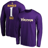 #1 Dad Long Sleeve Team Logo T-Shirt - Minnesota Vikings