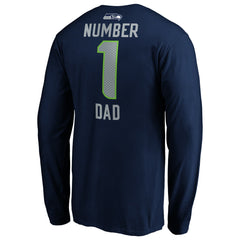 #1 Dad Long Sleeve Team Logo T-Shirt - Seattle Seahawks