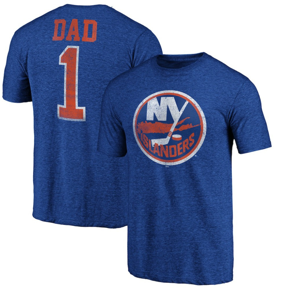 NHL Royal New York Islanders Greatest Dad Tri-Blend T-Shirt
