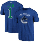 NHL Blue Vancouver Canucks Greatest Dad Tri-Blend T-Shirt