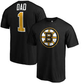 NHL Black Boston Bruins #1 Dad Logo T-Shirt