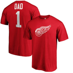 NHL Red Detroit Red Wings #1 Dad T-Shirt