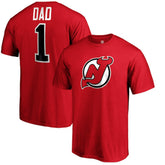 NHL Red New Jersey Devils #1 Dad T-Shirt