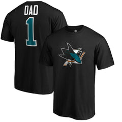 NHL Black San Jose Sharks #1 Dad T-Shirt