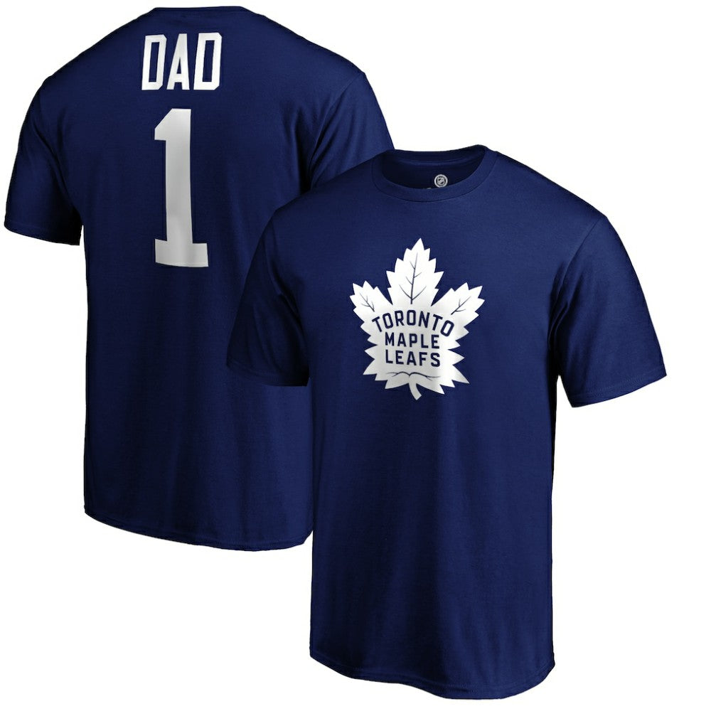 NHL Blue Toronto Maple Leafs #1 Dad T-Shirt