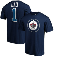 NHL Navy Winnipeg Jets #1 Dad T-Shirt