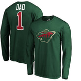 NHL Green Minnesota Wild #1 Dad Long Sleeve T-Shirt