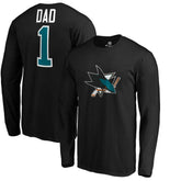 NHL Black San Jose Sharks #1 Dad Long Sleeve T-Shirt