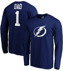 NHL Blue Tampa Bay Lightning #1 Dad Long Sleeve T-Shirt