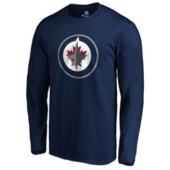 NHL Navy Winnipeg Jets #1 Dad Long Sleeve T-Shirt