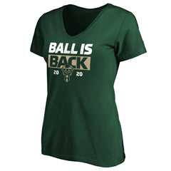 NBA Milwaukee Bucks Women's Ball Is Back V-Neck T-Shirt
