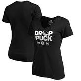 NHL Black Boston Bruins Women's Drop the Puck V-Neck T-Shirt