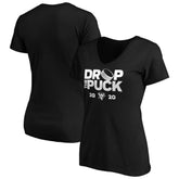 NHL Black Pittsburgh Penguins Women's Drop the Puck V-Neck T-Shirt