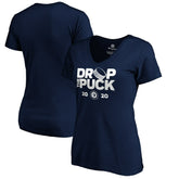 NHL Navy Winnipeg Jets Women's Drop the Puck V-Neck T-Shirt