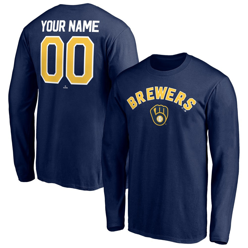 MLB Milwaukee Brewers Personalized Winning Streak Name & Number Long Sleeve T-Shirt