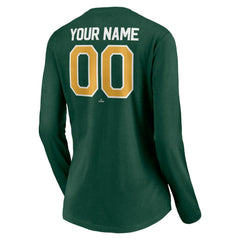 MLB Athletics Women's Personalized Winning Streak Name & Number Long Sleeve V-Neck T-Shirt