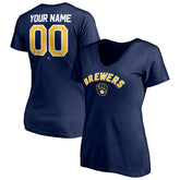 MLB Milwaukee Brewers Women's Personalized Winning Streak Name & Number V-Neck T-Shirt