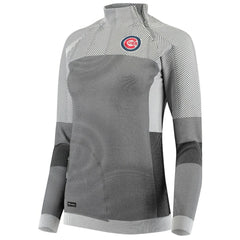 MLB Chicago Cubs Levelwear Women's Verse Asymmetrical Raglan Tri-Blend Quarter-Zip Jacket