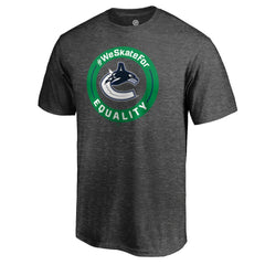 NHL Heather Gray Vancouver Canucks #WeSkateFor T-Shirt