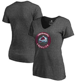 NHL Heather Gray Colorado Avalanche Women's #WeSkateFor V-Neck T-Shirt