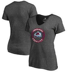 NHL Heather Gray Colorado Avalanche Women's #WeSkateFor V-Neck T-Shirt