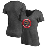 NHL Heather Gray Florida Panthers Women's #WeSkateFor V-Neck T-Shirt