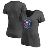 NHL Heather Gray New York Islanders Women's #WeSkateFor V-Neck T-Shirt
