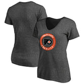 NHL Heather Gray Philadelphia Flyers Women's #WeSkateFor V-Neck T-Shirt