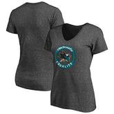 NHL Heather Gray San Jose Sharks Women's #WeSkateFor V-Neck T-Shirt