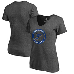 NHL Heather Gray St. Louis Blues Women's #WeSkateFor V-Neck T-Shirt