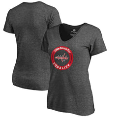 NHL Heather Gray Washington Capitals Women's #WeSkateFor V-Neck T-Shirt