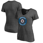 NHL Heather Gray Winnipeg Jets Women's #WeSkateFor V-Neck T-Shirt