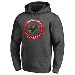 NHL Heather Gray Minnesota Wild #WeSkateFor Pullover Hoodie