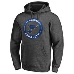 NHL Heather Gray St. Louis Blues #WeSkateFor Pullover Hoodie