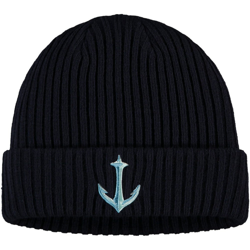 NHL Deep Sea Blue Seattle Kraken Fanatics Secondary Logo Cuffed Knit Hat