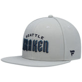 NHL Gray Seattle Kraken Fanatics Wordmark Logo Snapback Hat