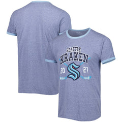NHL Heathered Deep Sea Blue Seattle Kraken Fanatics Buzzer Beater Tri-Blend Ringer T-Shirt