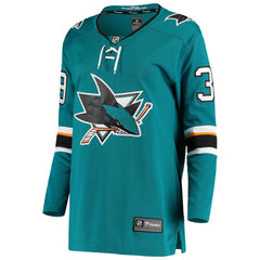 NHL Teal Logan Couture San Jose Sharks Fanatics Women's Breakaway Home Player Jersey