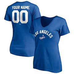 MLB Los Angeles Dodgers Women's Cooperstown Winning Streak Personalized Name & Number V-Neck T-Shirt